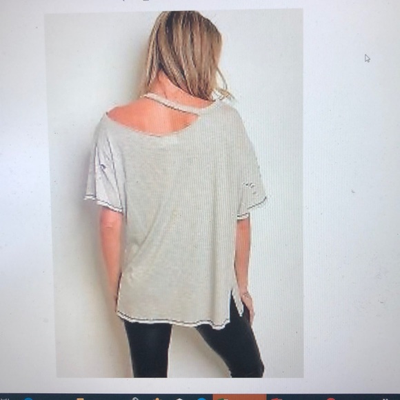 Distressed Light Gray Chaos Graphic T-Shirt - Picture 2 of 2